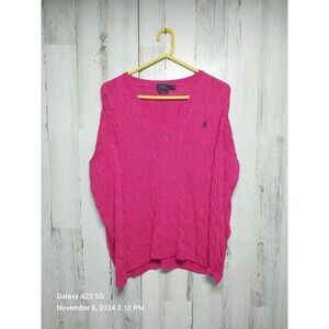 Polo by Ralph Lauren Pink V-Neck Sweater